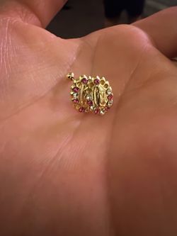 14k plated Virgin Mary earrings