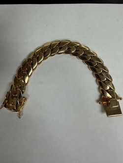 10K Cuban link bracelet 8.5 inches 19MM