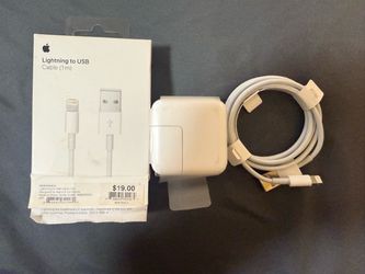NEW Apple 12W USB Power Adapter with standard USB-A to Lightning cable