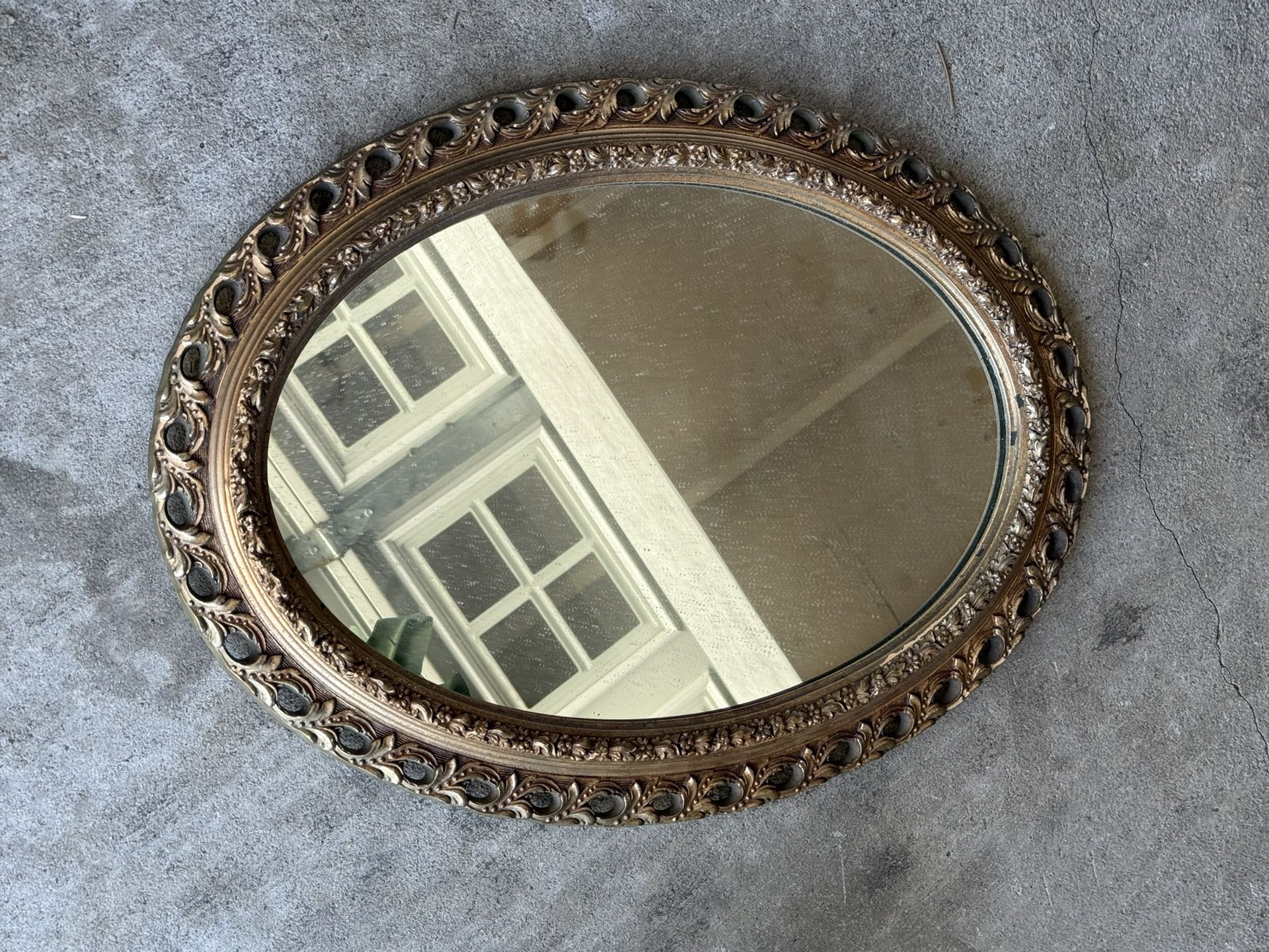 Vintage Gold Oval Mirror