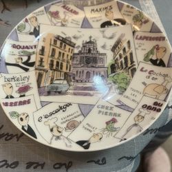 Vintage appetizer Plates, Showing Paris And Different Cities