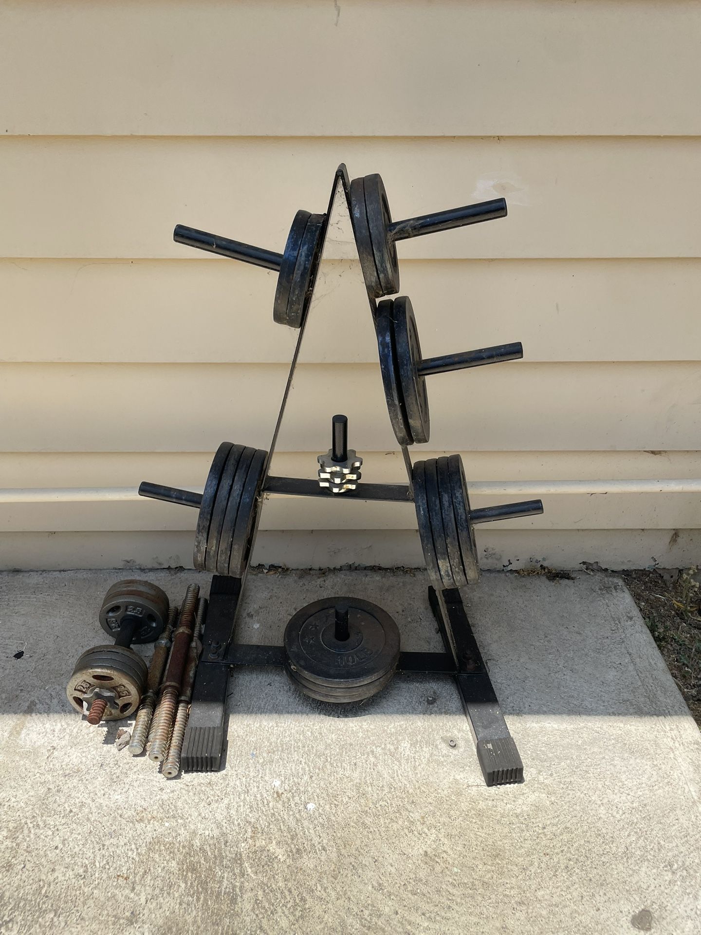 Weights and Weight Stand 