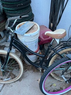 Beach Cruiser Bicycle Bike Black Silver Brown