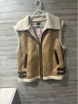 Wild Fable Women's Faux Suede and Sherpa Vest with Side Buckles