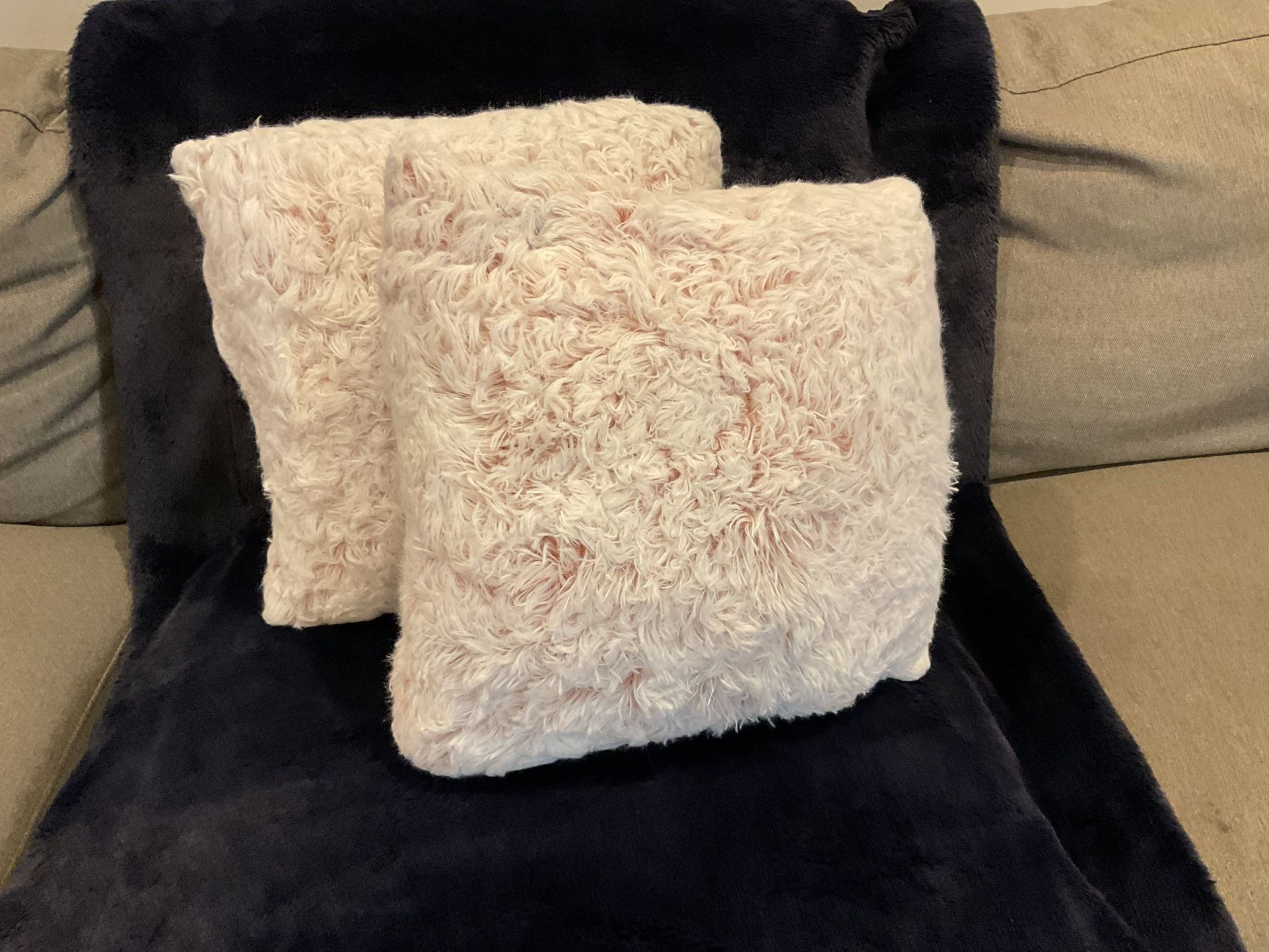 Pink & White Teddy Bear Soft Accent Pillows