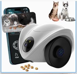 Cámara robot para mascotas con dispensación de golosinas de un solo toque, monitor móvil de 360°, audio de 2 vías y seguimiento inteligente, sin tarif