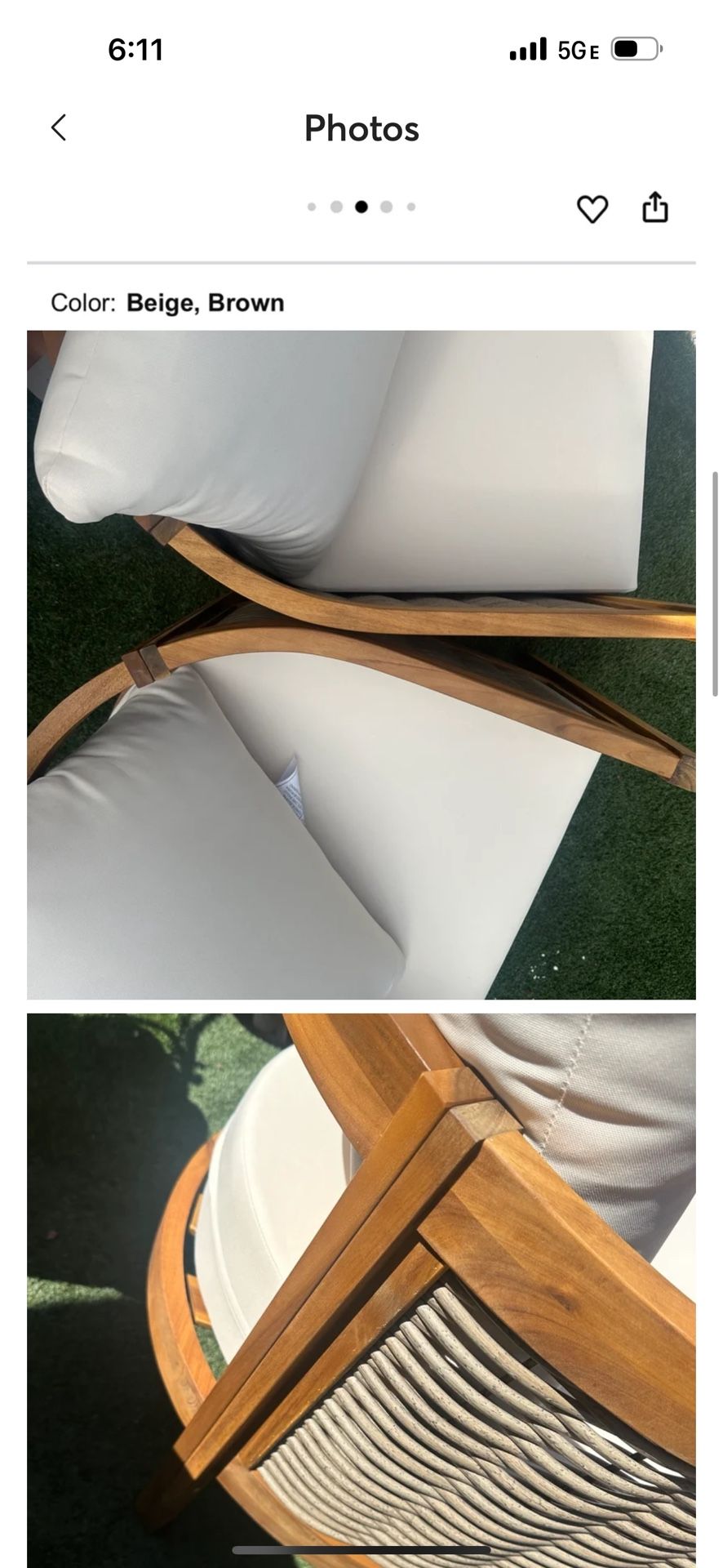 Set Of Acacia Wood Chairs With Cushions