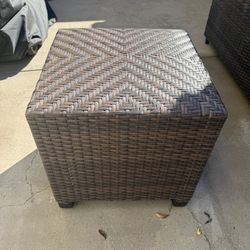 Brown wicker stool