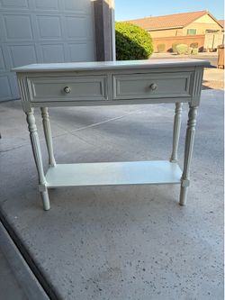 White two drawer console table