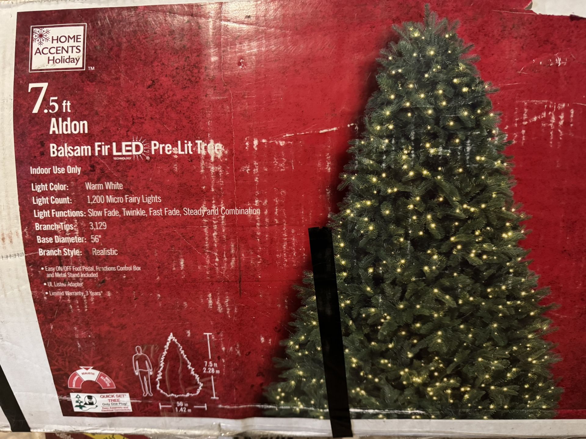 New Home Accents Aldon Balsam Fir LED Pre-Lit 7.5ft. 3129 Branch Tips. Must Pickup