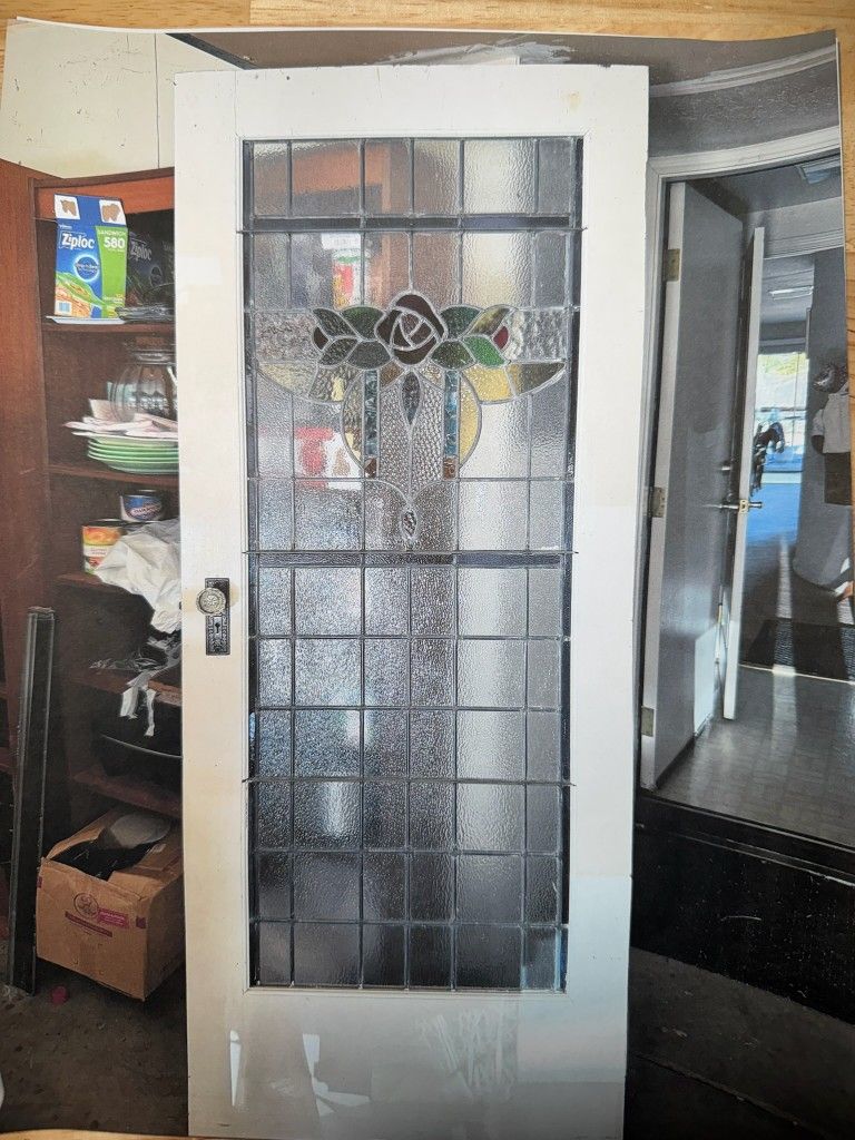 Antique Glass Door 1890 Vintage