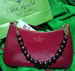 Kate Spade Madison Faux Pearl Medium Convertible Crossbody in dark raspberry