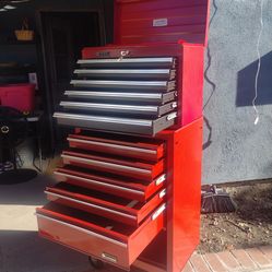 Lumidor and homak tools box..H..60..W..27..D..18