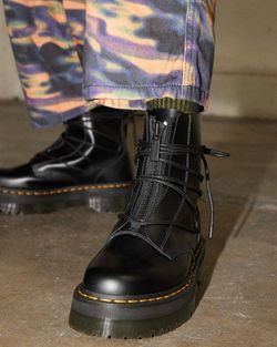 Dr. Martens Black Platform Lace-Up Boots