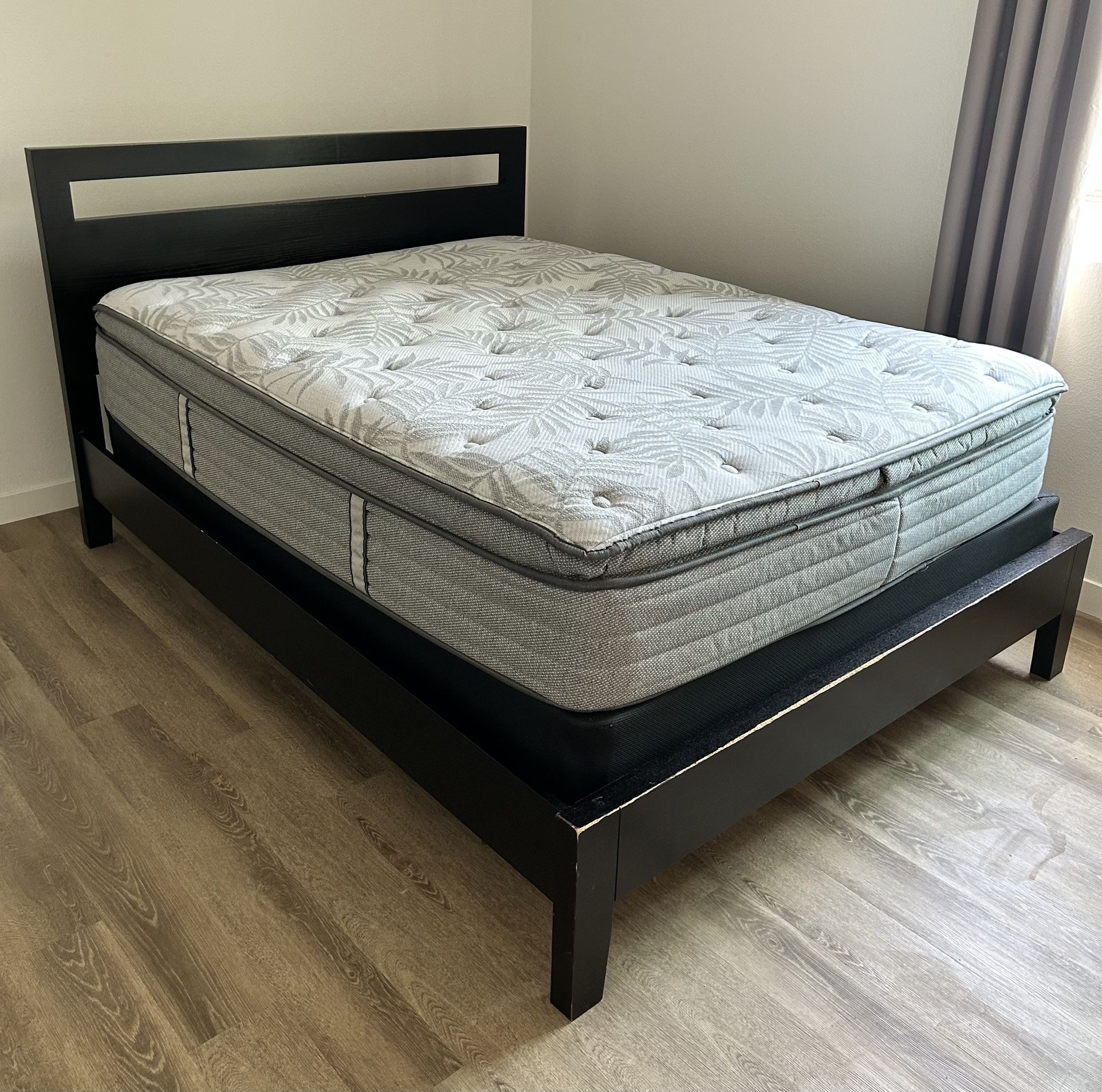 Queen Size Bed Frame With Sealy Mattress And Box Spring