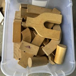 Wooden Blocks In A Tub