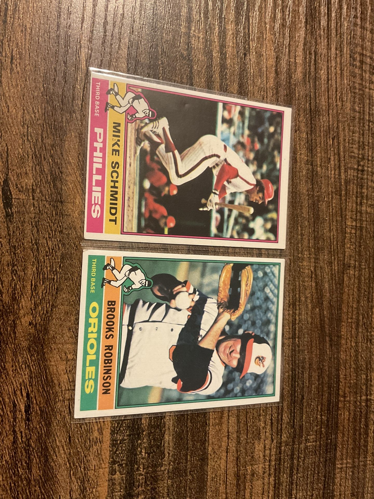 1976 Topps Mike Schmidt & Brooks Robinson Baseball Cards- Greatest 3rd Baseman Of All Time