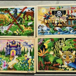Kid Melissa & Doug wooden puzzles