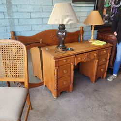 Vintage full size bed.  Nautical beachy sailboat boy room. Great bones!