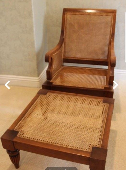 Cane Back Chair With Ottoman By Hekman