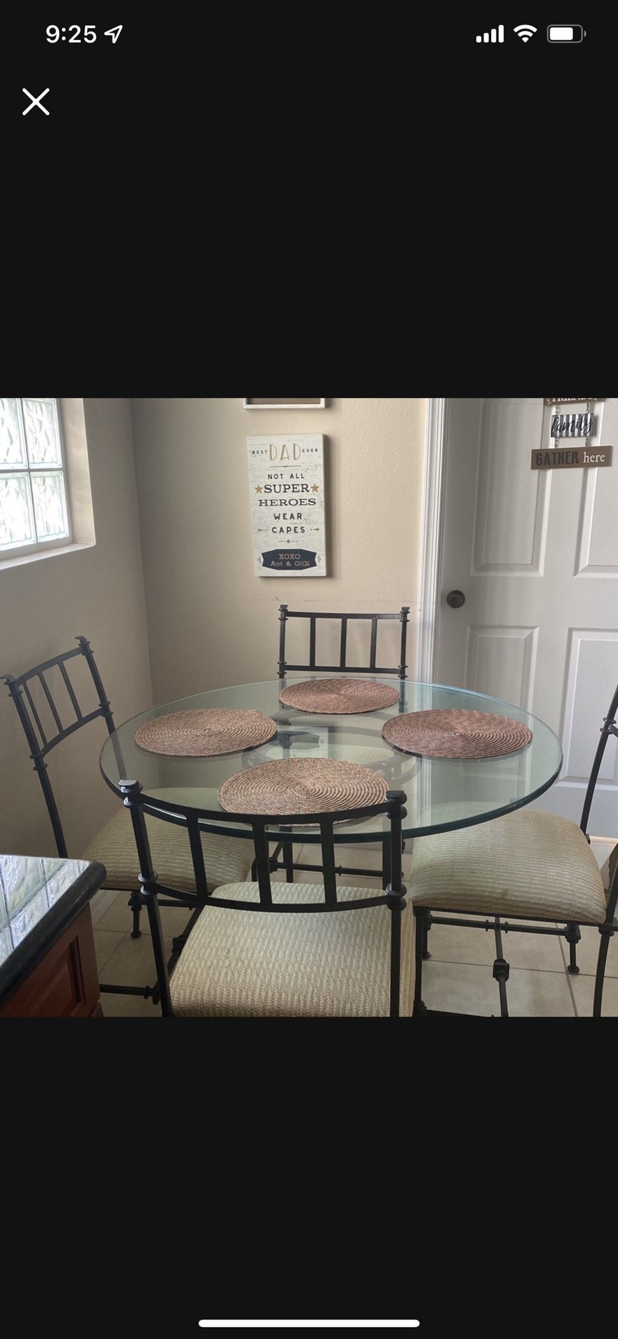 Kitchen Glass  Table With 4 Chairs 