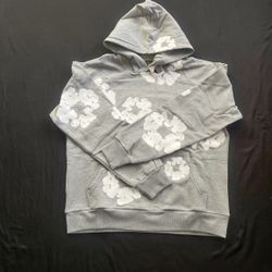 Grey Denim Tear Hoodie Size Medium 