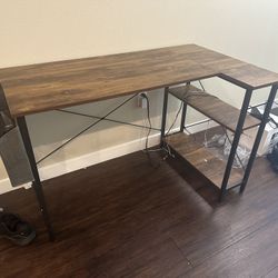 47 Inch L Shaped Computer Desk with Storage Shelves Home Office Corner Desk Study Writing Table