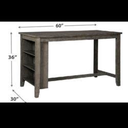 Dining Table, Protective Topper And Four  Seats