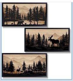 Cabin Woodland Wall Art Decor