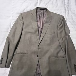 Mens Calvin Klein Beige Suit Jacket 42S. Pants 38x30