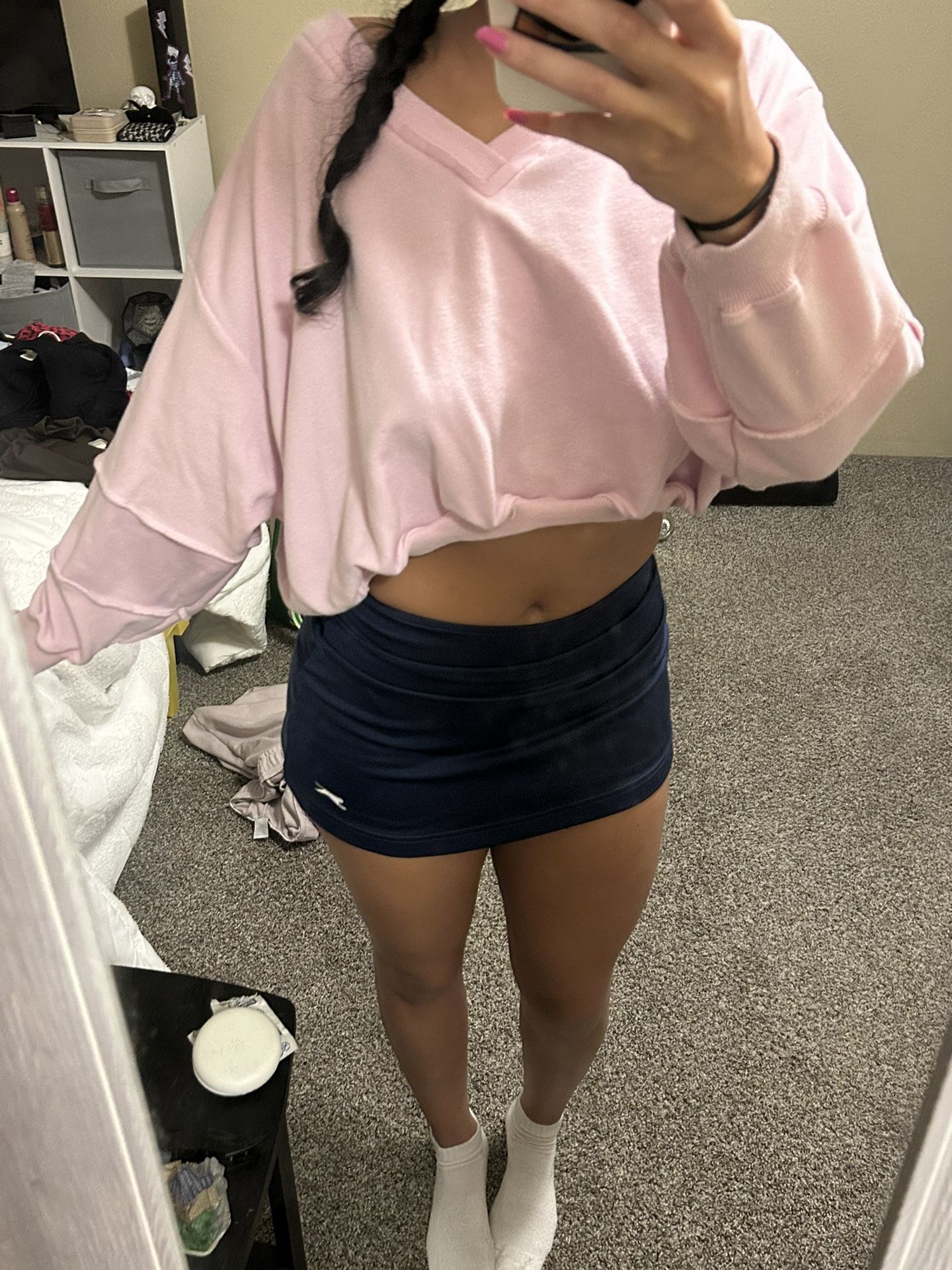 Light Pink Cropped Sweatshirt Size m