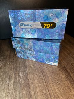 3 Vtg Yellow Kleenex Tissue Blue Box