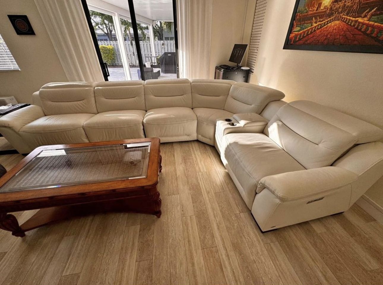 6-seats Leather Sectional Couch