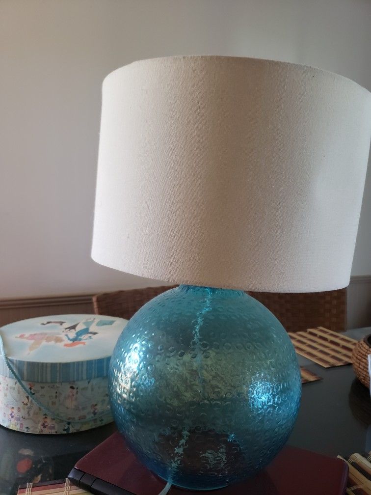2 Lamps Blue Teal 20" $10 For Both