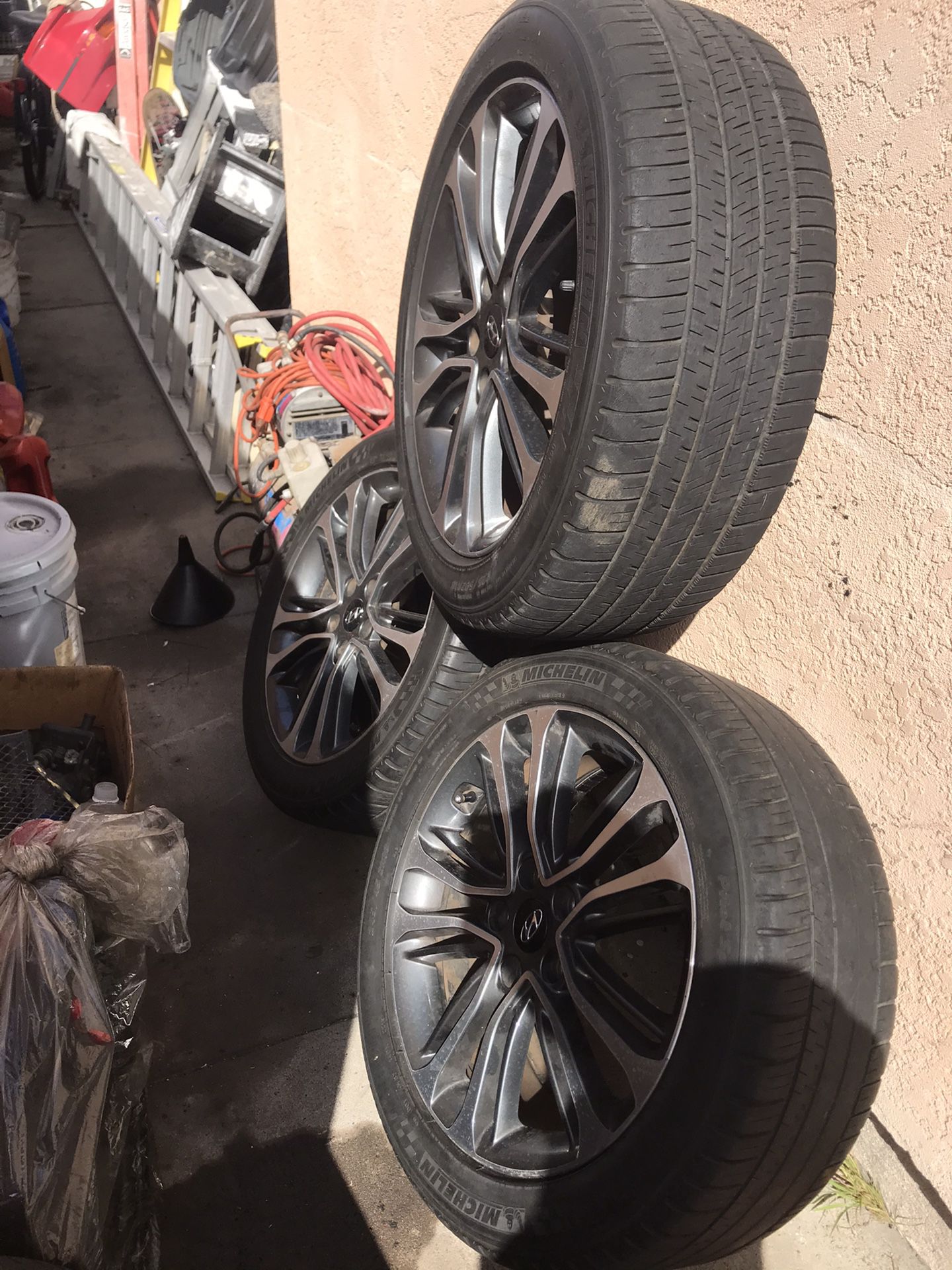 18s 5x114.3 $250 with michellin as3 (225/45/18) on each rim.
