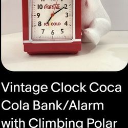 Coca-Cola alarm clock with bear/ Piggy Bank 