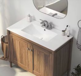 Eridanus Tucson 36 in. W x 18 in. D Vitreous China Single Sink Vanity Top in White with 3-Faucet Holes (Sink Only)=Pal-909