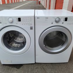 LG Front Load Washer And Stackable Gas Dryer Set 