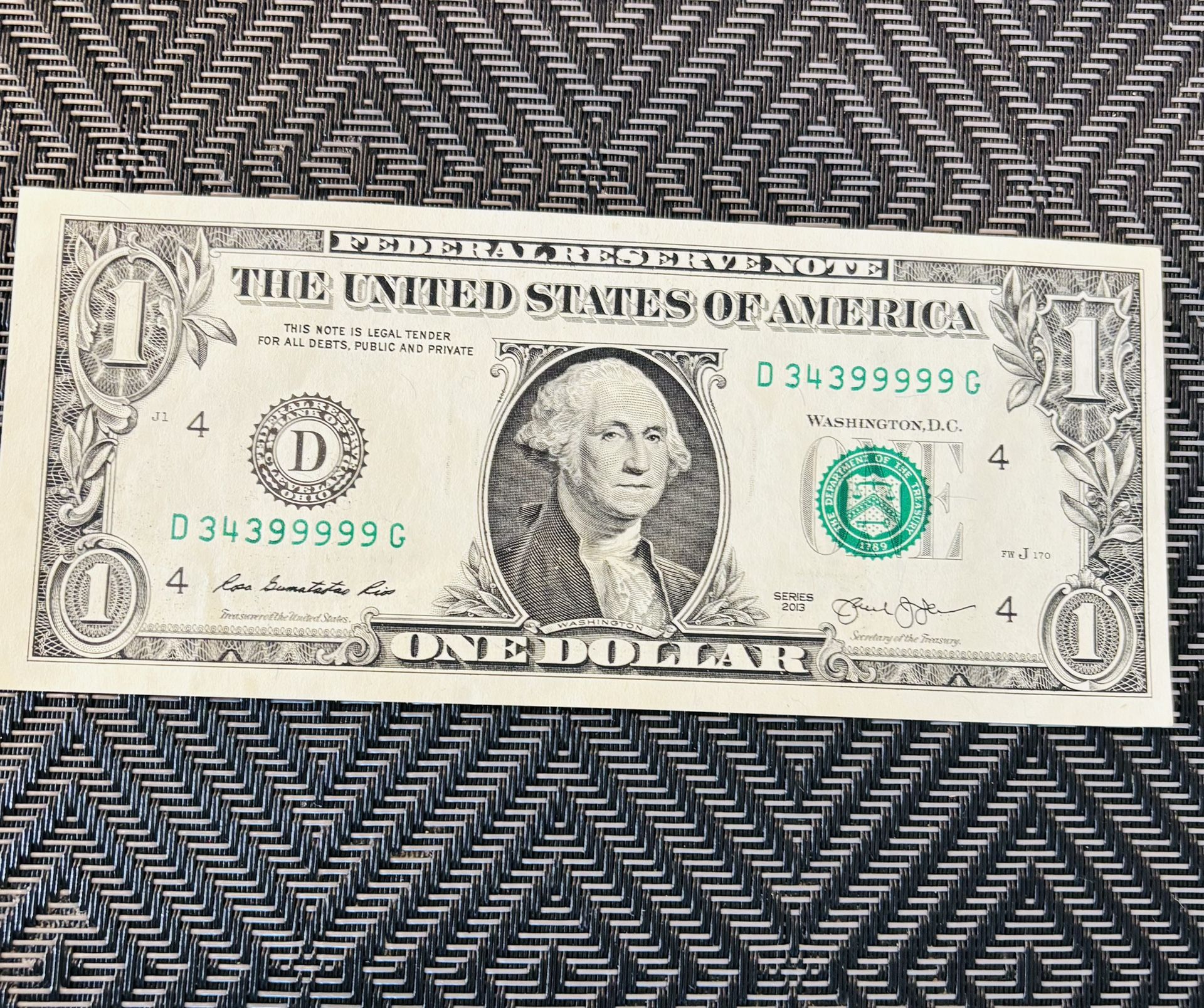 2013 $1 Dollar Magic Number 9s !!