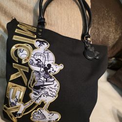 Embroidered Mickey Mouse From Disneyland Resort, Black Tote Bag