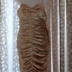 Gold Formal Dress With Shawl Brand New 