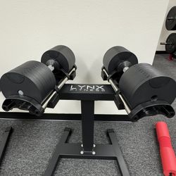LYNX FITNESS ( BRAND NEW IN BOX ) Pair Of 80lb Adjustable Dumbbells