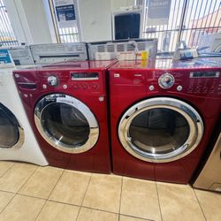 LG RED WASHER AND DRYER