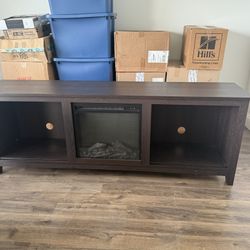 Entertainment TV stand With Electric Fireplace 