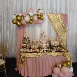 Candy Table Set Up Free Balloon Garland With Set Up