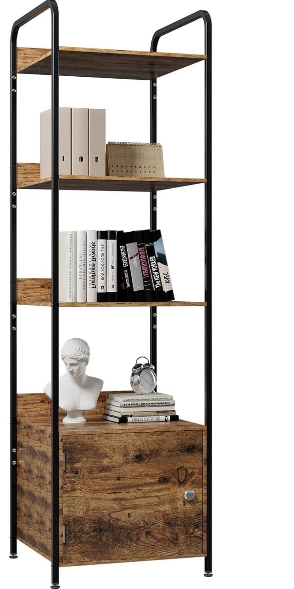 5-Tier Book Shelf With Storage Cabinet