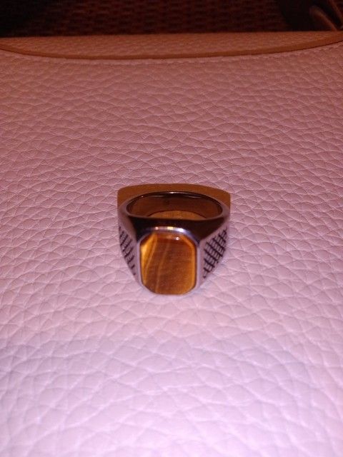 Men's Tiger Eye Ring Stainless Steel Size 10