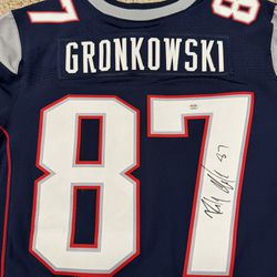 Rob Gronkowski Signed Nike Vapor Elite Patriots Authentic Football Jersey 48 PSA