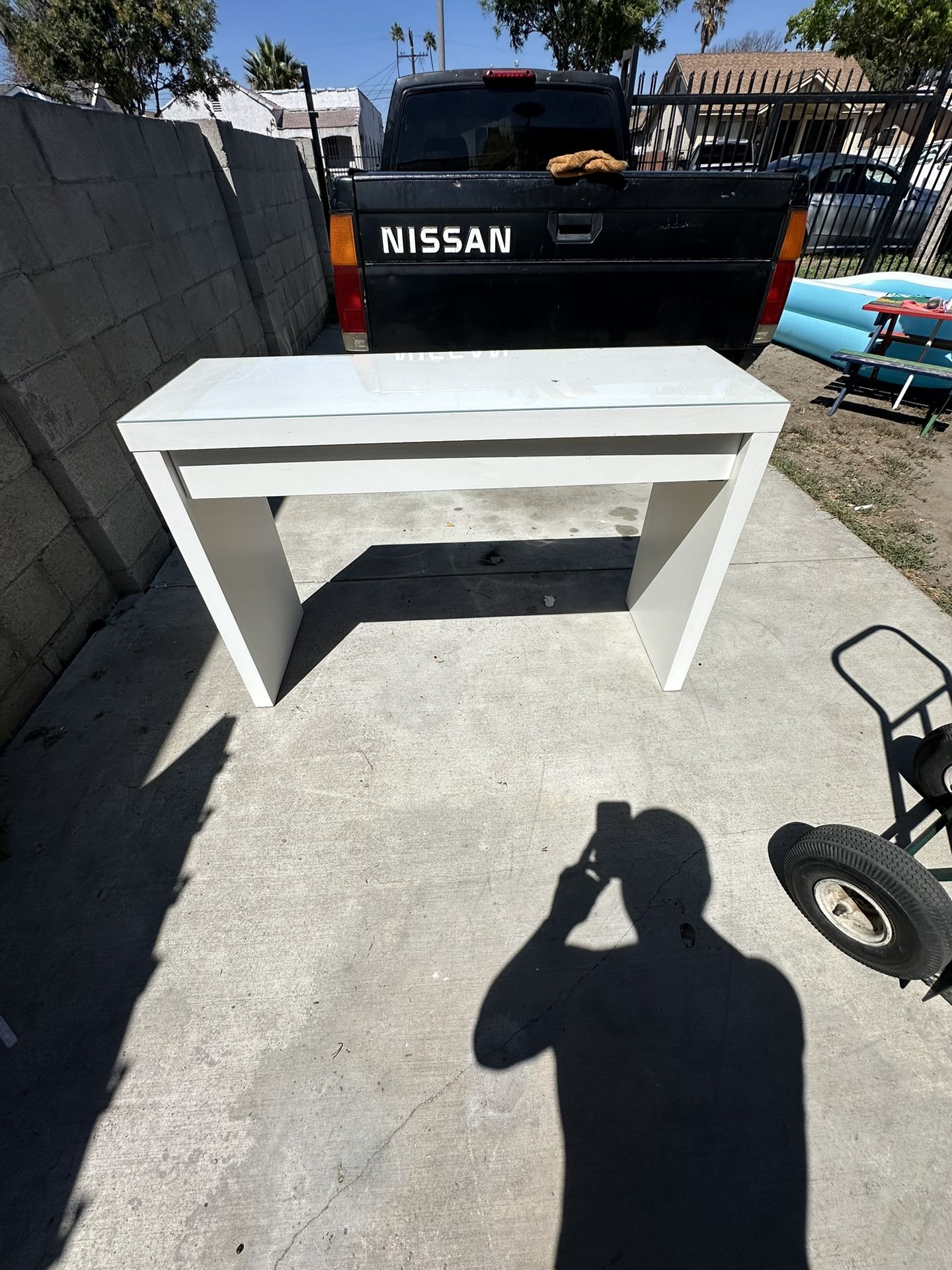 White IKEA Dresser W/ Glass top