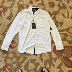 White Button Down Stretch Shirt